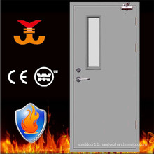 Fire rated metal door with glass